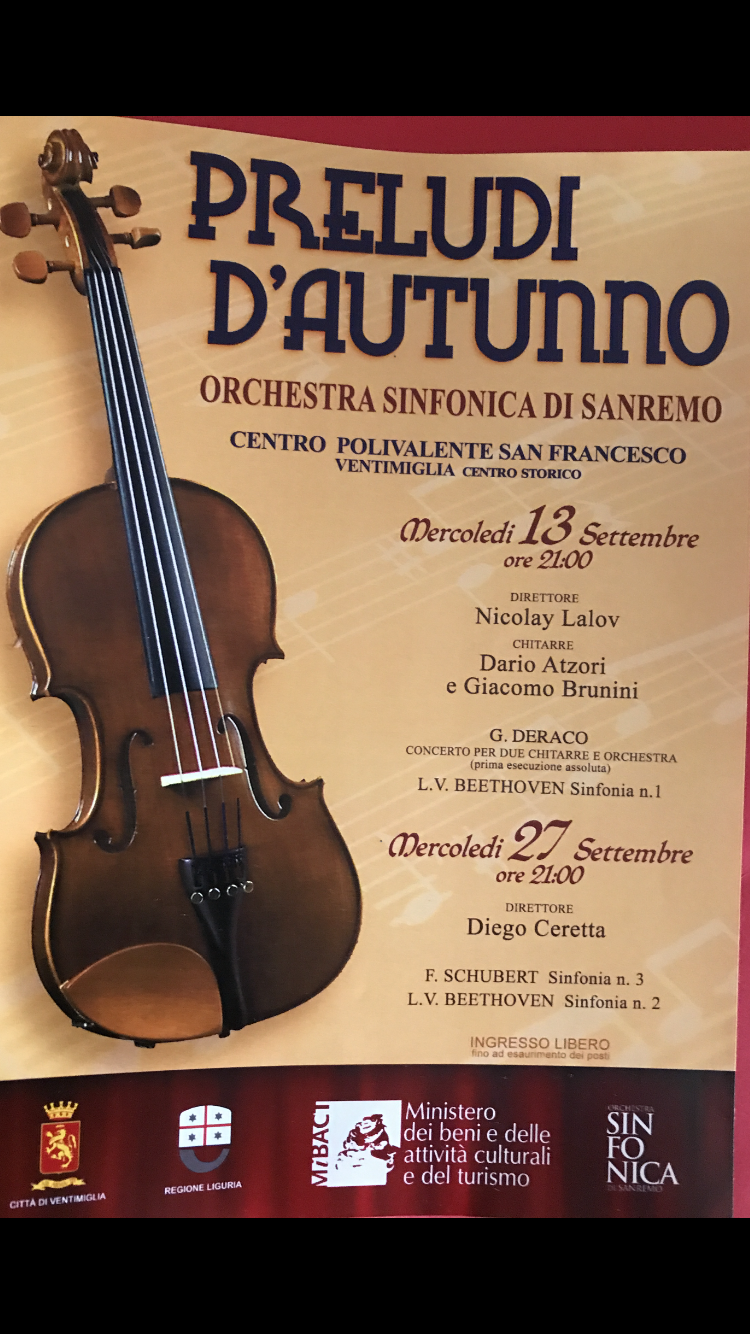 Ventimiglia: Preludi D'Autuno Con L'Orchestra Sinfonica Di Sanremo