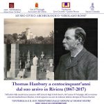 Ventimiglia: la locandina del ciclo di conferenze "Thomas Hanbury a 150 anni dal suo arrivo in Riviera"