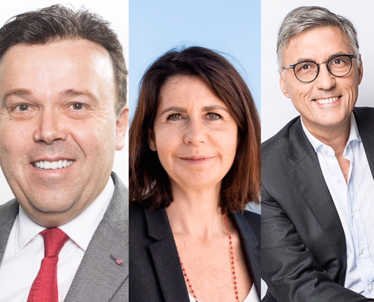Elezioni nazionali monegasche - nella foto da sinistra: Stéphane Valeri (Primo! - Priorité Monaco); Béatrice Fresko-Rolfo (Horizon Monaco), Jean-Louis Grinda (Union Monégasque).