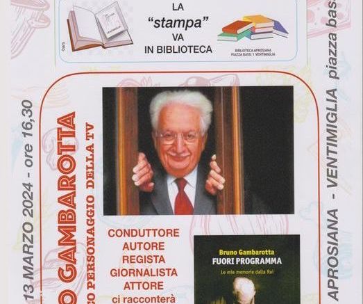 Bruno Gambarotta a Ventimiglia Parla dei 70 Anni della Televisione in Italia